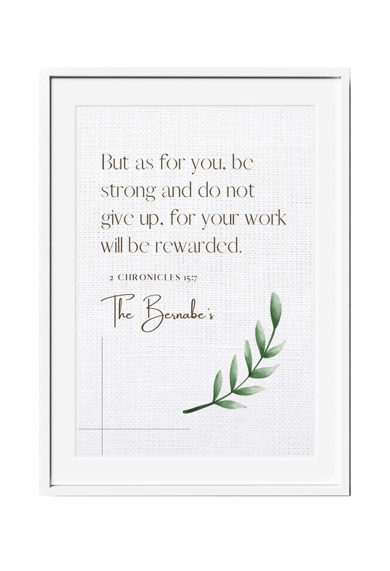 Personalized Family Bible Verse Wall Decor 2 Chronicles 15:7