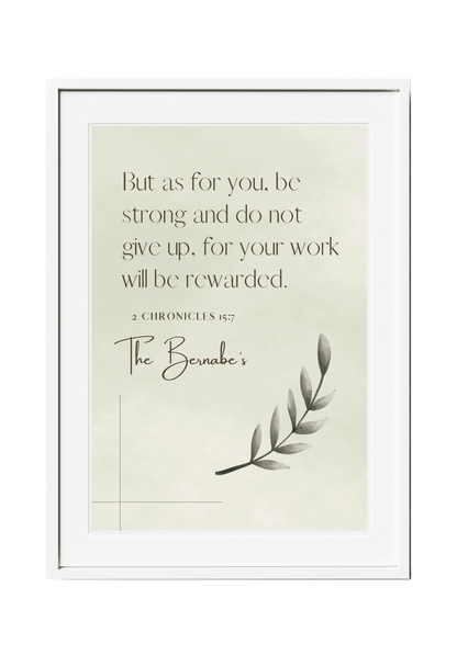 Personalized Family Bible Verse Wall Decor 2 Chronicles 15:7