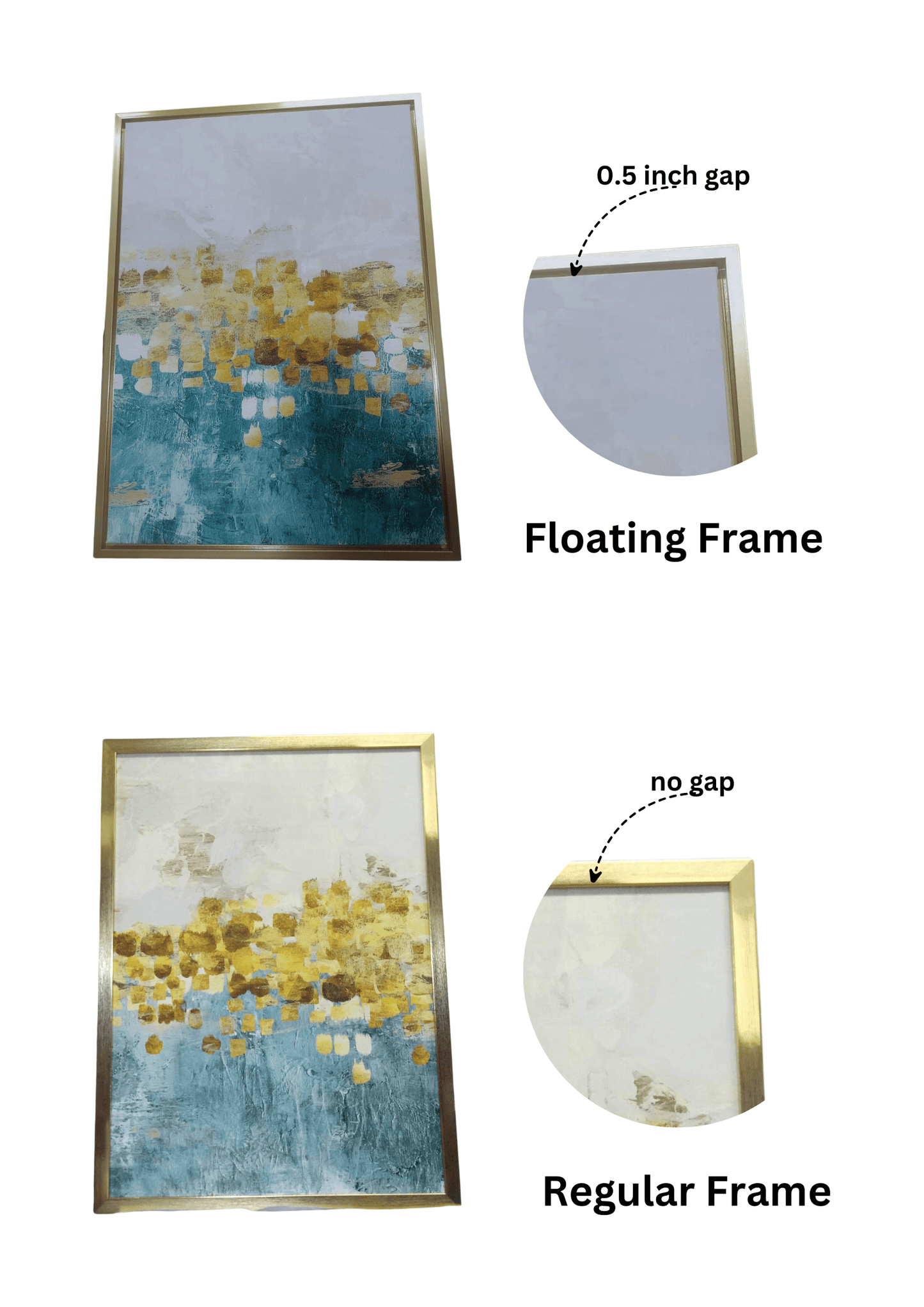 CP117 Gold and White Abstract Canvas Print Wall Decor