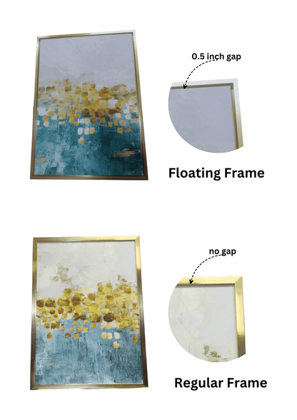 CP117 Gold and White Abstract Canvas Print Wall Decor