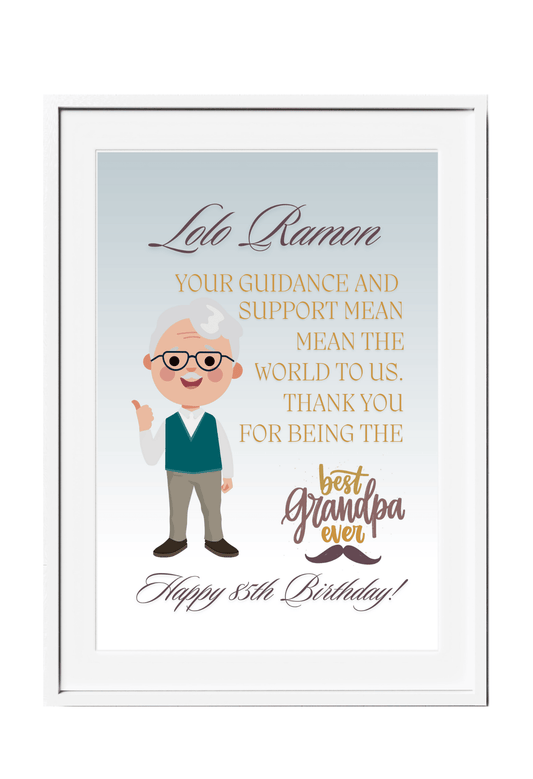 Personalized Grandpa Birthday Tribute Wall Art