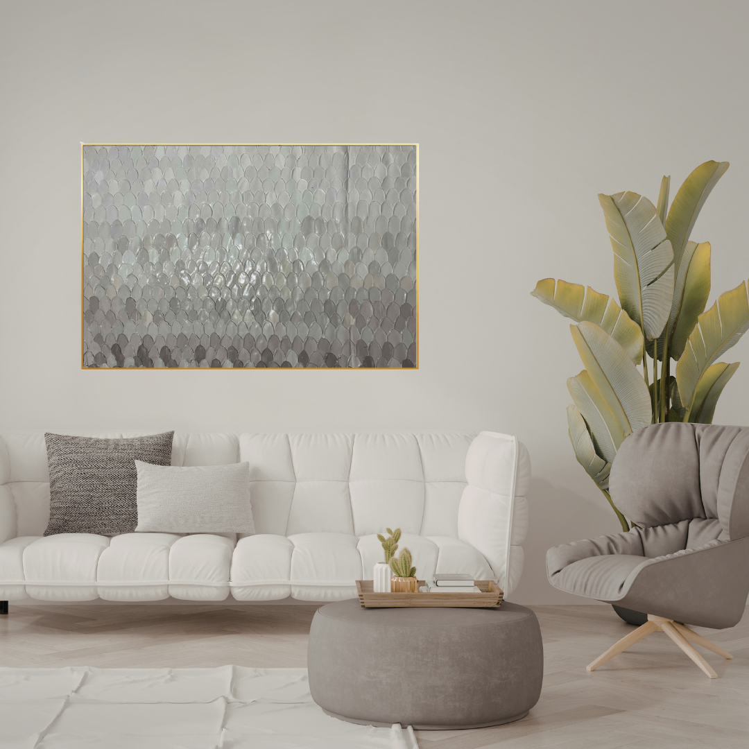 HP065 Abstract Gray Hand-Painted Wall Decor