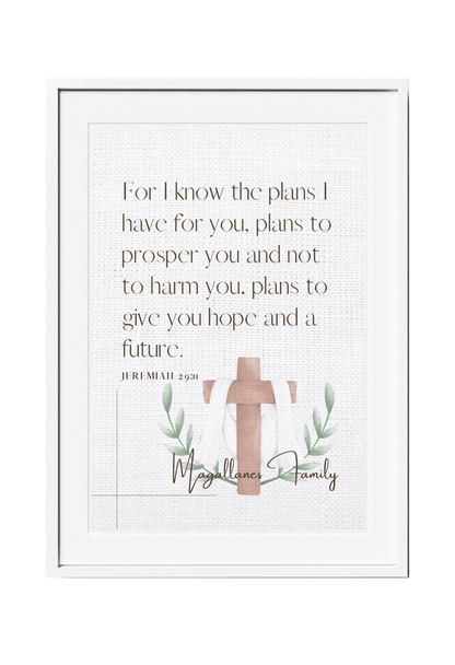Personalized Family Bible Verse Wall Decor Jeremiah 29:11