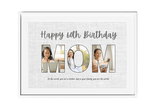 Personalized Happy Birthday Collage Wall Art for Moms