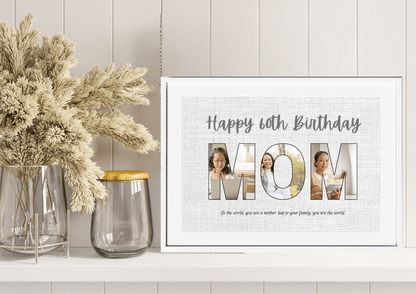 Personalized Happy Birthday Collage Wall Art for Moms