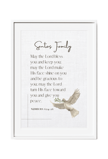 Personalized Family Bible Verse Wall Decor Numbers 6:24-26
