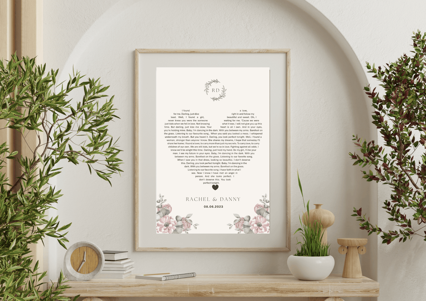 Personalized First Dance Song Lyrics Wall Art
