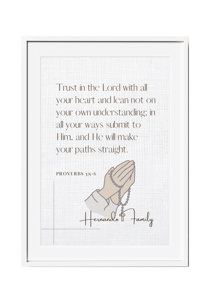 Personalized Family Bible Verse Wall Decor Proverbs 3:5-6