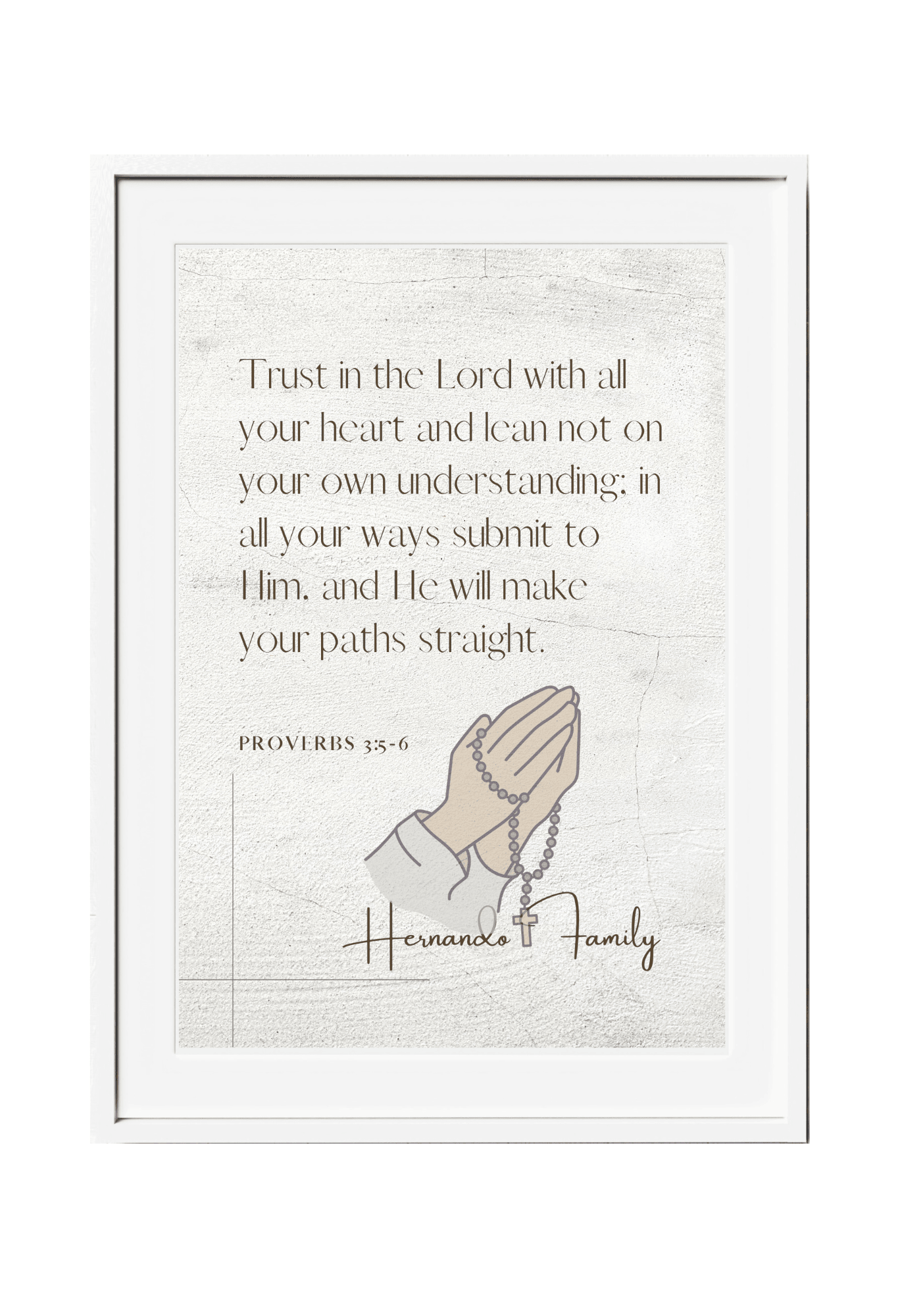 Personalized Family Bible Verse Wall Decor Proverbs 3:5-6