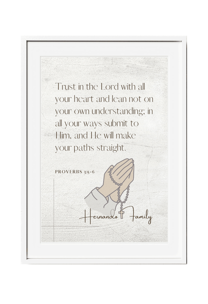 Personalized Family Bible Verse Wall Decor Proverbs 3:5-6