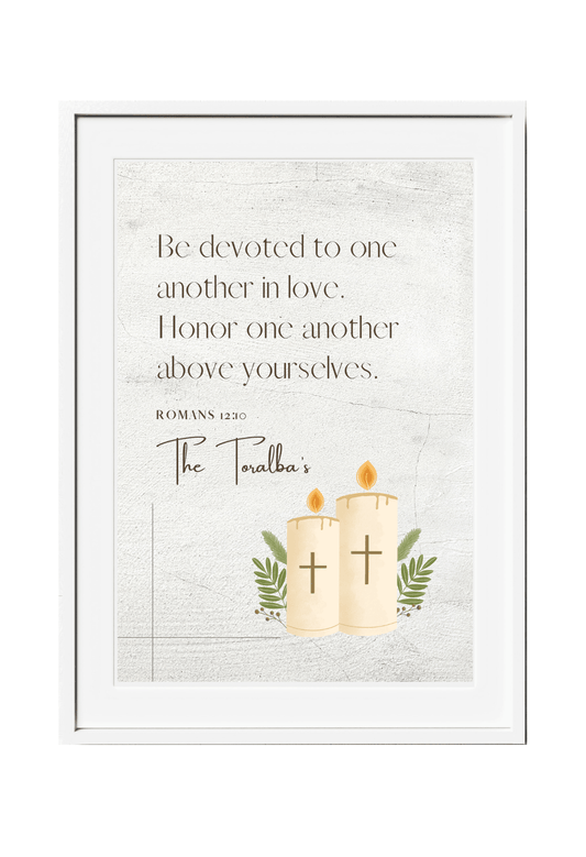 Personalized Family Bible Verse Wall Decor Romans 12:10