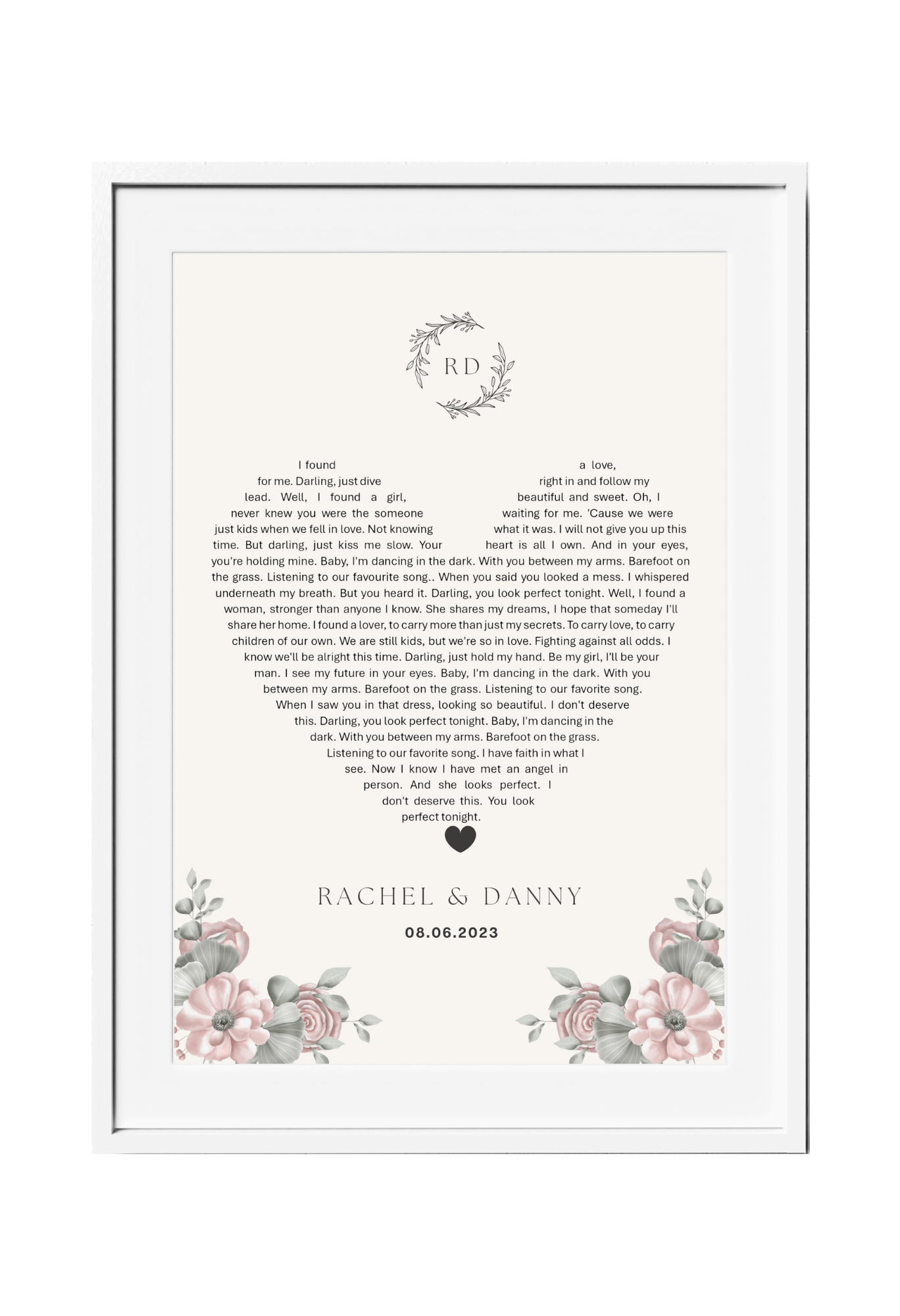 Personalized First Dance Song Lyrics Wall Art