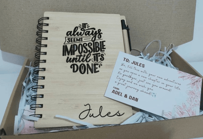 Personalized Bamboo Notebook/Journal and Pen Set